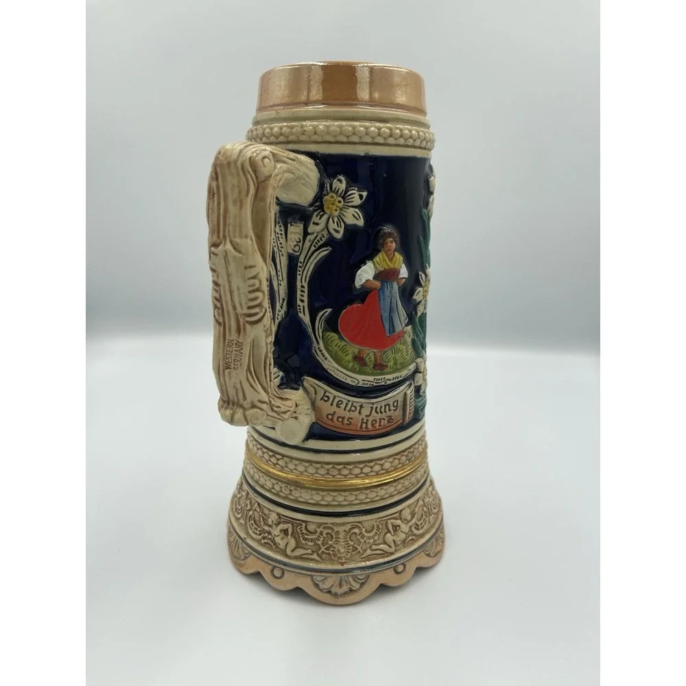 Vintage West Germany 3D Frankfurt o/m Romer Wind Up‎ Musical Beer Stein